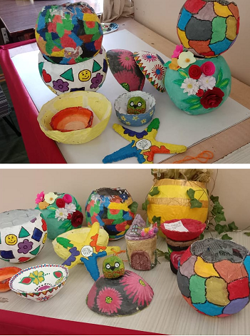 Paper Mache Things made by Students  